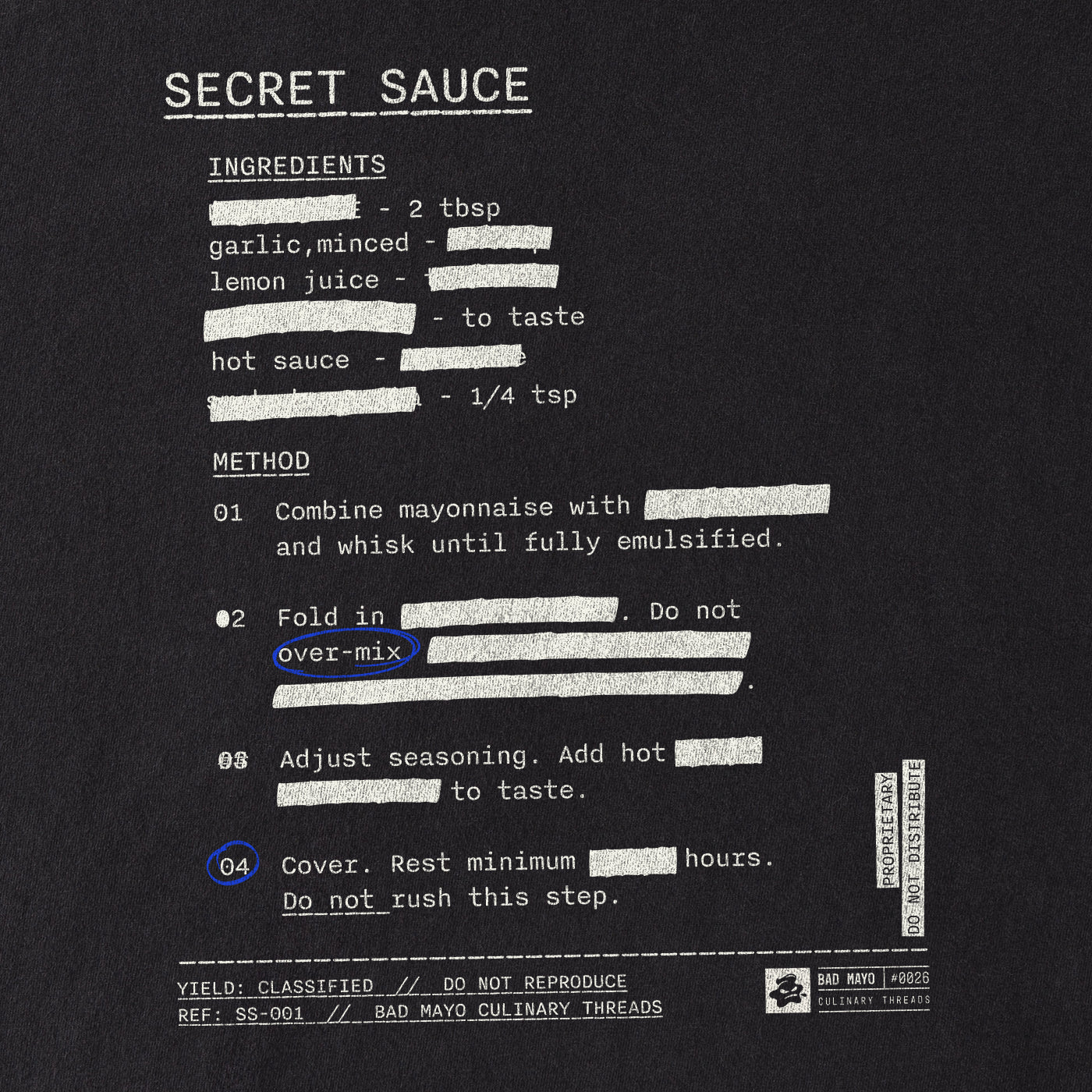 Secret Sauce redacted